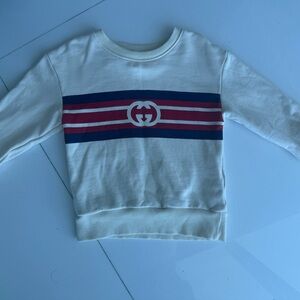 Gucci Kids Sweatshirt in White with Red and Blue Stripes